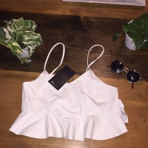 Zara faux leather crop